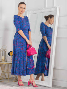 Dorothy Blue & Pink Leopard Dress