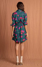 Load image into Gallery viewer, JONAH DRESS IN POPPIES ON DARK GREEN BY DANCING LEOPARD
