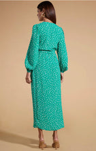 Load image into Gallery viewer, Mabel Faux Wrap Dress in Sea Green by Dancing Leopard
