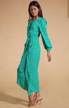 Load image into Gallery viewer, Mabel Faux Wrap Dress in Sea Green by Dancing Leopard
