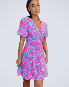Grace Blue & Pink print dress