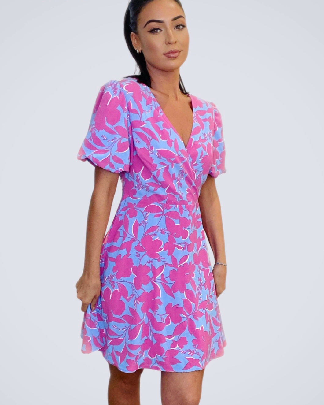 Grace Blue & Pink print dress